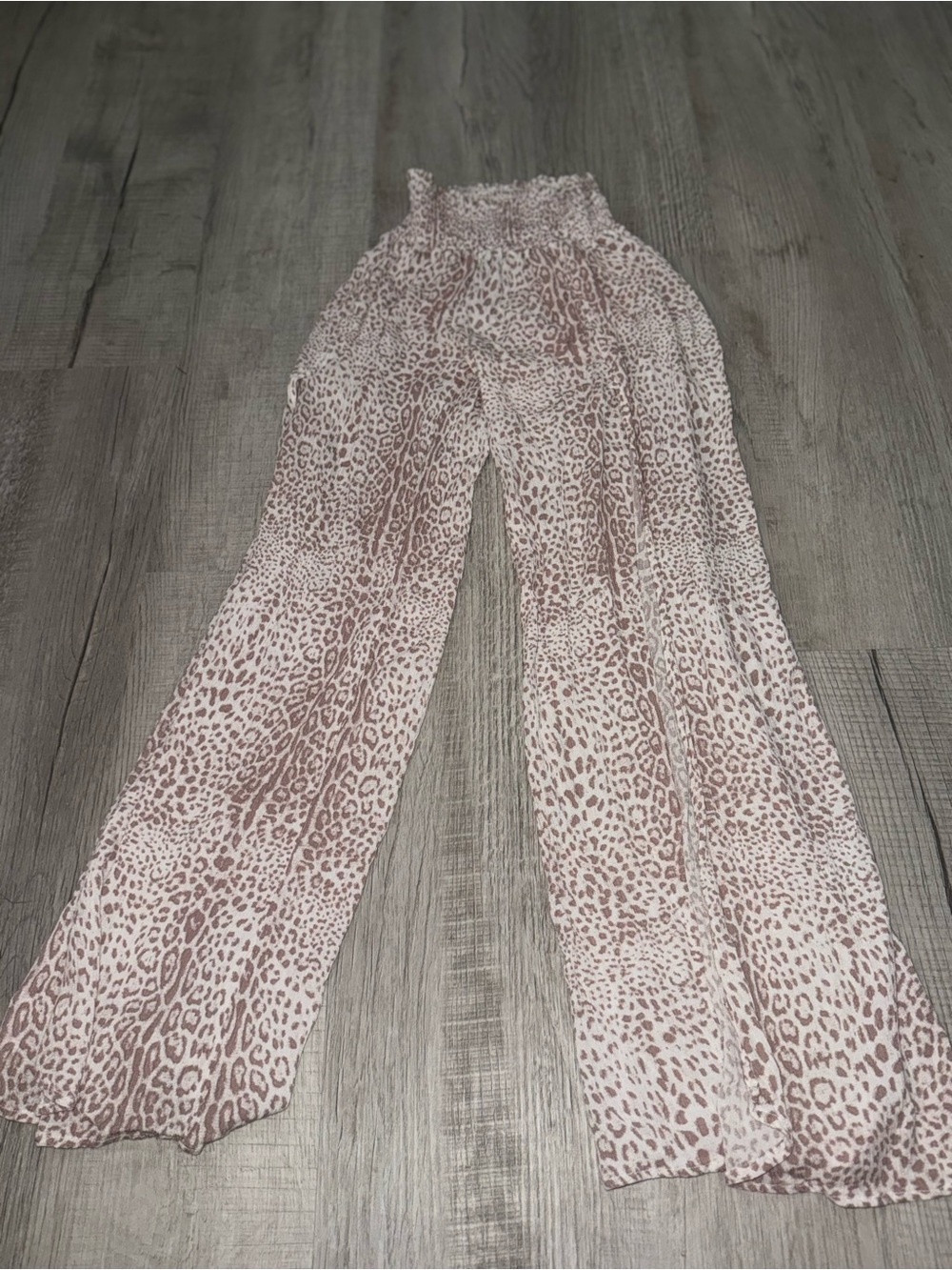 REWASH leopard print wide leg pants
